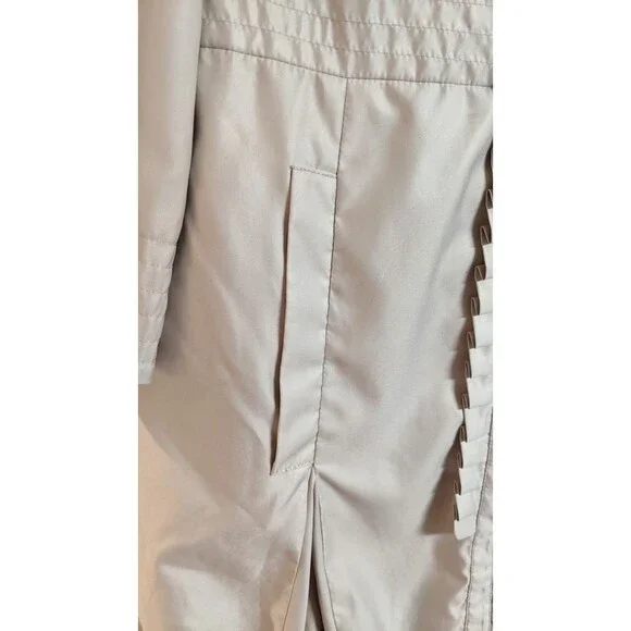 Women's Samuel Dong Champagne Ruffle Front Zippered Bubble Hem Coat Small - Picture 4 of 11